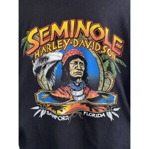 Harley-Davidson Seminole Sanford Florida T-Shirt Black Short‎ Sleeve Sz Large